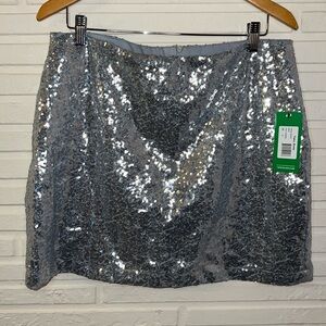 Tipsy Elves Silver Sequins Mini Skirt, Women’s Size Extra Large